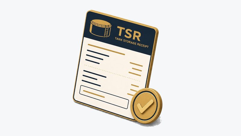 Illustration of a verified tank storage receipt